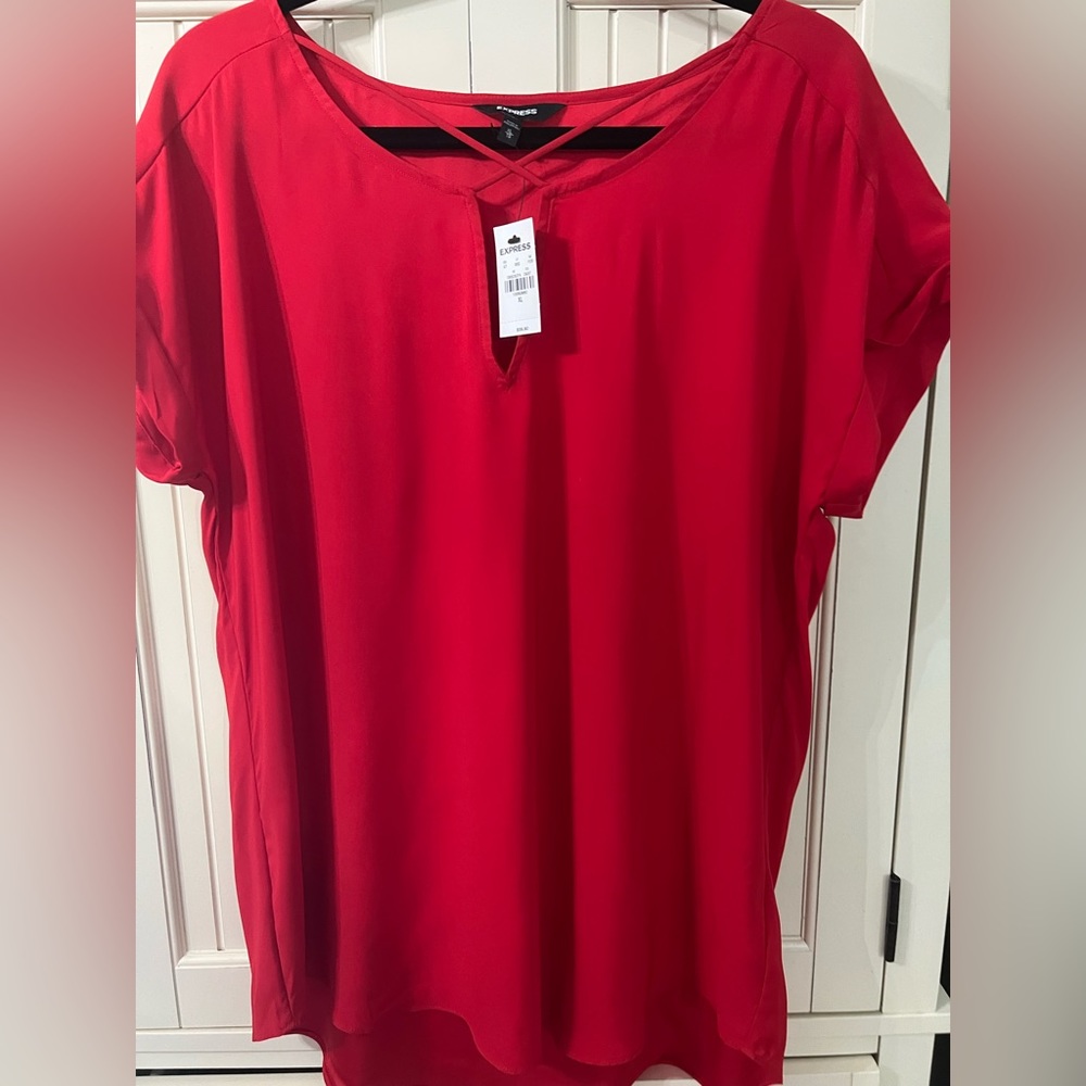 Express Satiny Crisscross Vneck